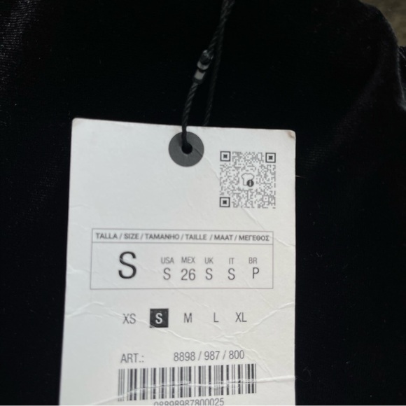 ZARA SHOULDER PAD VELVET DRESS - Picture 9 of 9